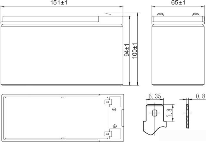 Аккумулятор для ИБП Delta HR 12-34W (12В/9 А·ч) - фото2