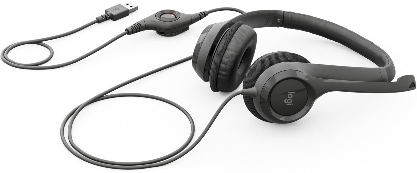 Офисная гарнитура Logitech H390 (черный) - фото2