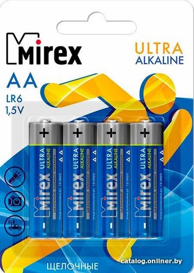 Батарейки Mirex Ultra Alkaline AA 4 шт LR6-E4 - фото1 Батарейки Mirex Ultra Alkaline AA 4 шт LR6-E4 - фото1