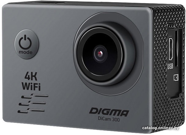 Экшен-камера Digma DiCam 300 (серый) фото-3 Экшен-камера Digma DiCam 300 (серый) фото-3