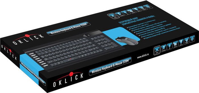 Мышь + клавиатура Oklick 220 M Wireless Keyboard & Optical Mouse - фото2
