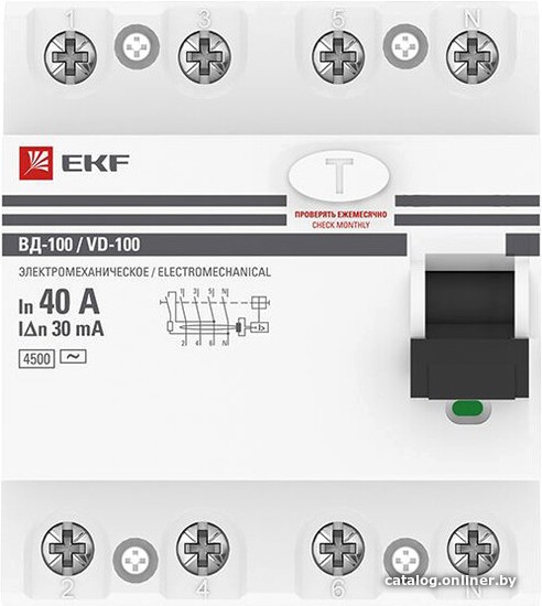 Устройство защитного отключения EKF PROxima ВД-100 4P 40А 30мА elcb-4-40-30-em-pro - фото2 Устройство защитного отключения EKF PROxima ВД-100 4P 40А 30мА elcb-4-40-30-em-pro - фото2