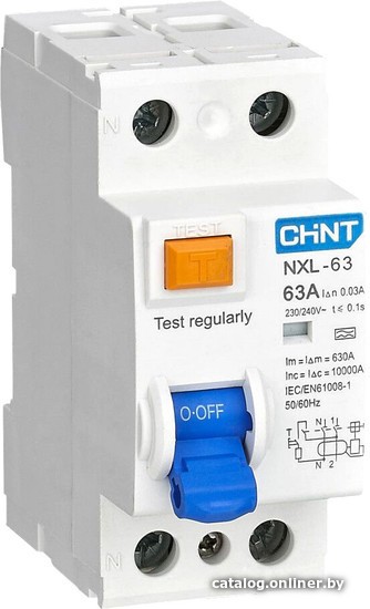 Устройство защитного отключения Chint NXL-63 1P+N 25А 30мА тип A 6кА 280716 - фото1