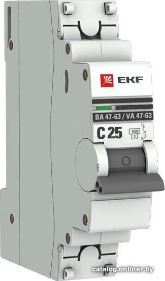 Выключатель автоматический EKF ВА 47-63 1P 25А (C) 4.5kA PROxima mcb4763-1-25C-pro - фото1 Выключатель автоматический EKF ВА 47-63 1P 25А (C) 4.5kA PROxima mcb4763-1-25C-pro - фото1