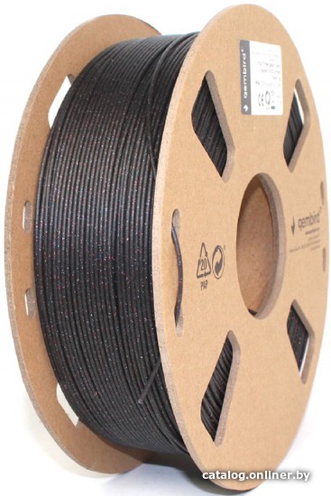 Пластик Gembird PLA 1.75 мм 1000 г 3DP-PLA-MX3-01-GBK (черный) - фото1