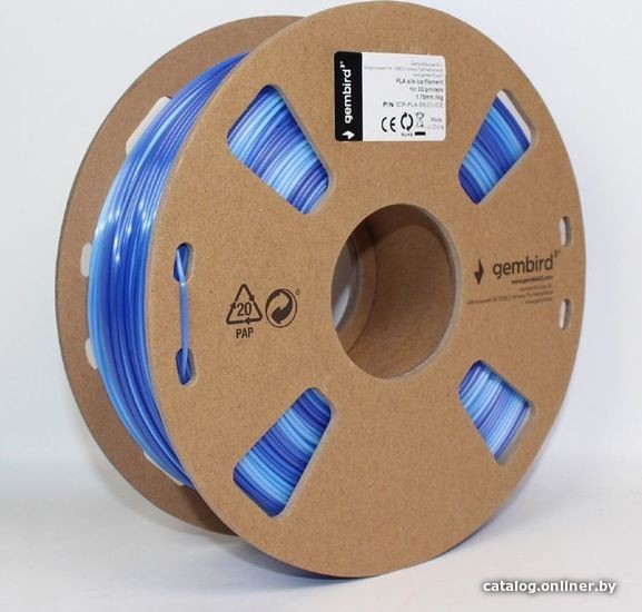 Пластик Gembird PLA Silk 1.75 мм 1000 г (холодный синий) - фото2