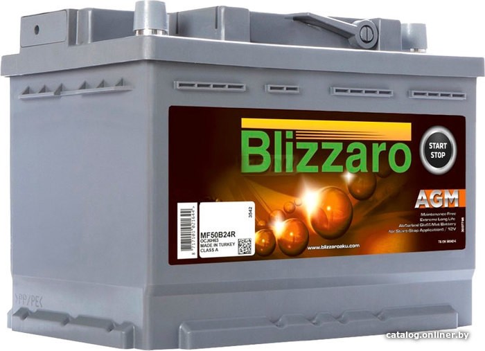 Автомобильный аккумулятор Blizzaro AGM Start&Stop R+ L2 060 068 013 (60 А/ч) - фото1 Автомобильный аккумулятор Blizzaro AGM Start&Stop R+ L2 060 068 013 (60 А/ч) - фото1