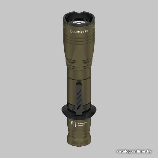 Фонарь Armytek Dobermann Pro Magnet USB Olive (теплый свет) - фото2