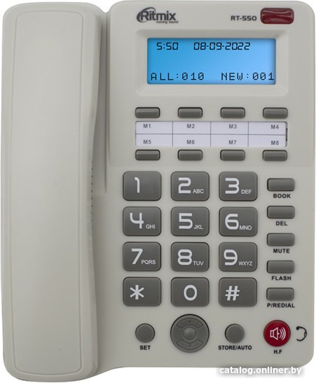 Проводной телефон Ritmix RT-550 (белый) - фото1