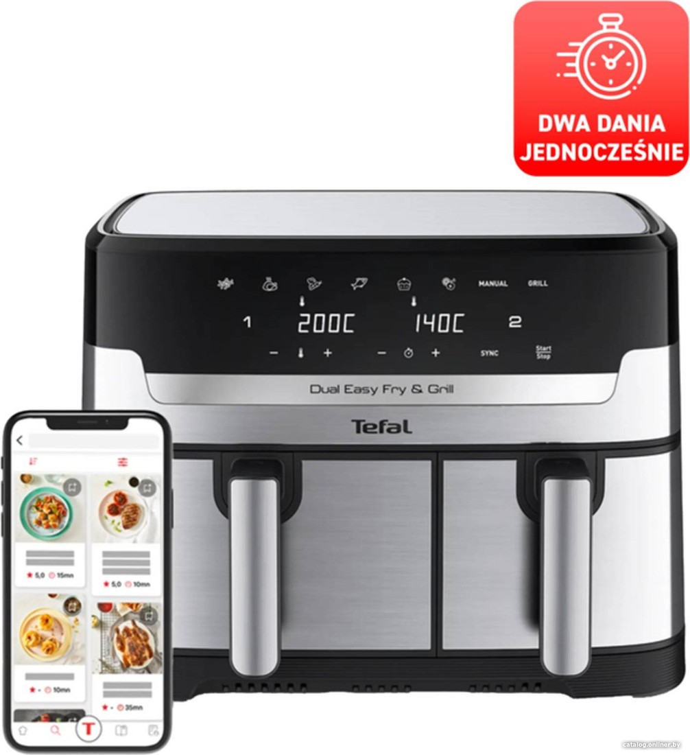 Аэрофритюрница Tefal Dual Easy Fry & Grill EY905D - фото2