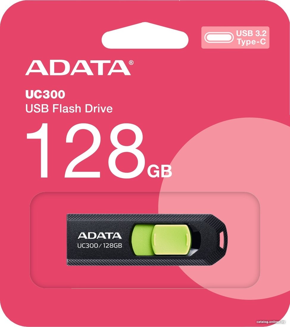 USB Flash ADATA UC300 128GB (черный/зеленый) - фото2