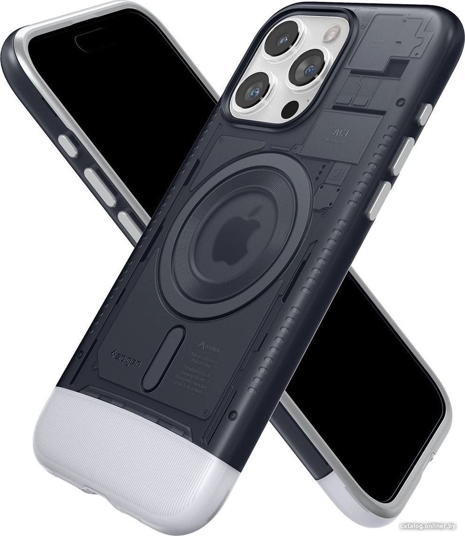 Чехол для телефона Spigen Classic C1 (MagFit) для iPhone 15 Pro Max ACS06607 (серый) - фото2