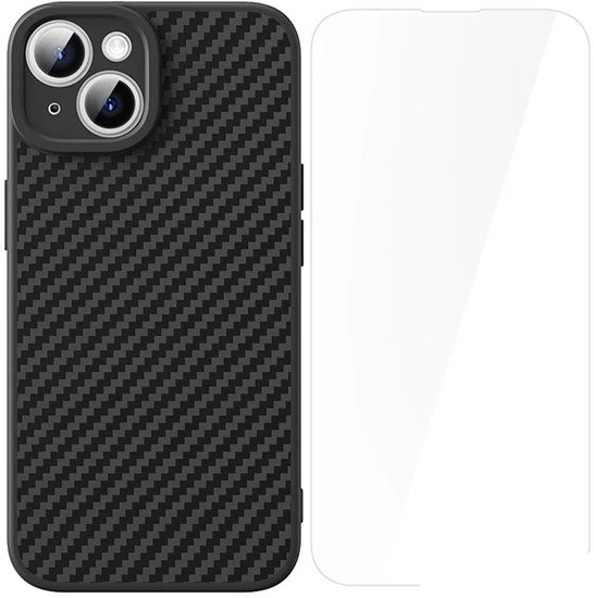 Чехол для телефона Baseus Synthetic Fiber Series для iPhone 15 660157941A (черный/прозрачный) - фото1 Чехол для телефона Baseus Synthetic Fiber Series для iPhone 15 660157941A (черный/прозрачный) - фото1