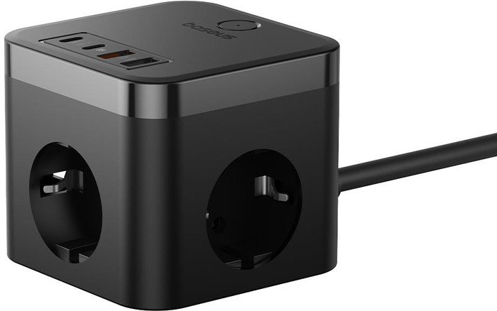 Сетевое зарядное Baseus PowerCombo Cube Power Strip 3AC+2U+2C 30W E00066400117-00 - фото2 Сетевое зарядное Baseus PowerCombo Cube Power Strip 3AC+2U+2C 30W E00066400117-00 - фото2