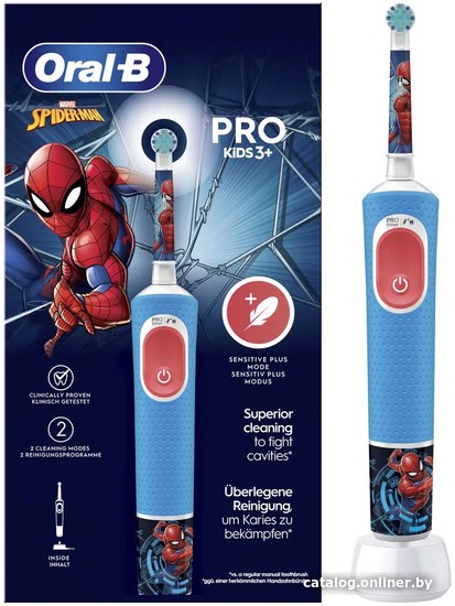 Электрическая зубная щетка Oral-B Vitality Pro 103 Kids Spiderman D103.413.2K - фото1 Электрическая зубная щетка Oral-B Vitality Pro 103 Kids Spiderman D103.413.2K - фото1