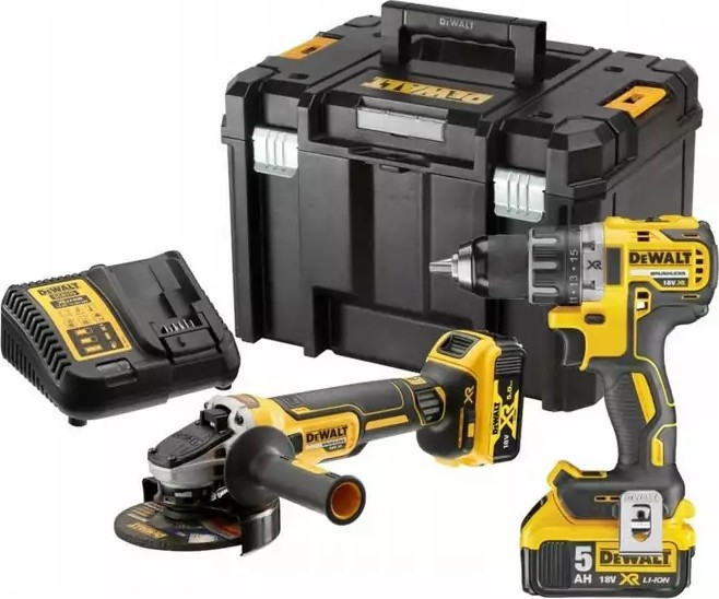 DeWalt DCK2020P2T (шуруповерт, УШМ, кейс) - фото1 DeWalt DCK2020P2T (шуруповерт, УШМ, кейс) - фото1