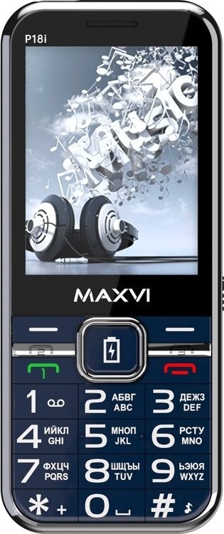 Кнопочный телефон Maxvi P18i (синий) - фото2