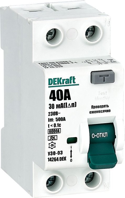 Устройство защитного отключения DEKraft УЗО-03 14264DEK - фото1 Устройство защитного отключения DEKraft УЗО-03 14264DEK - фото1