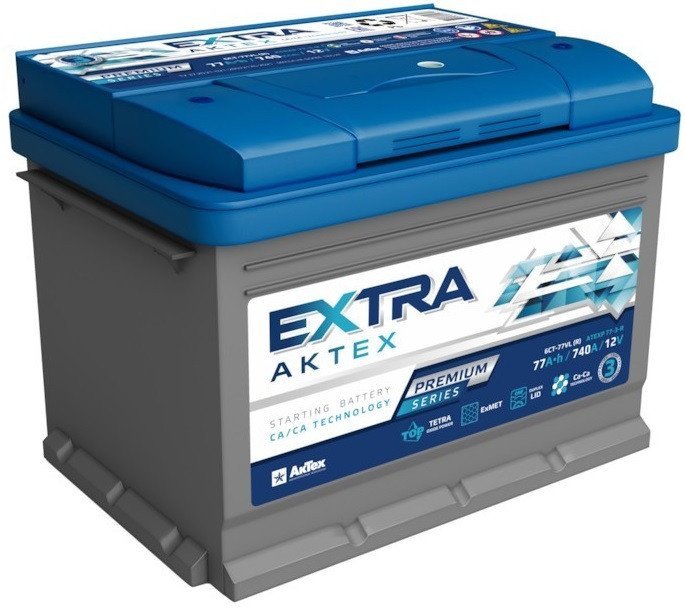 Автомобильный аккумулятор АкТех Extra Premium L+ (77 А·ч) - фото1