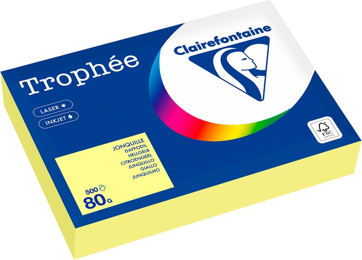 Офисная бумага Clairefontaine А4 80г/м2 1778PC (500л, пастельный лимонно-желтый) - фото1