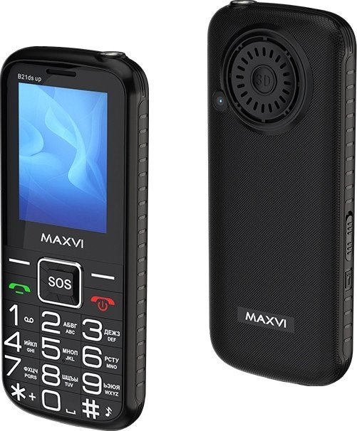 Кнопочный телефон Maxvi B21ds Up (черный) - фото2