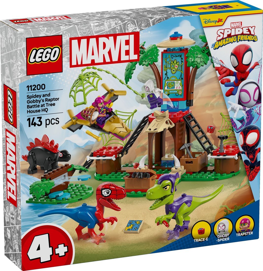 Конструктор LEGO Marvel Битва динозавров Спайди и Гобби возле домика на дереве (11200) - фото1