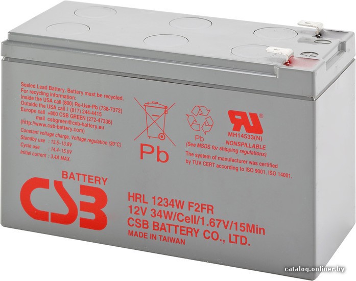 Аккумулятор для ИБП CSB HRL1234W F2 (12В/9 А·ч) - фото1