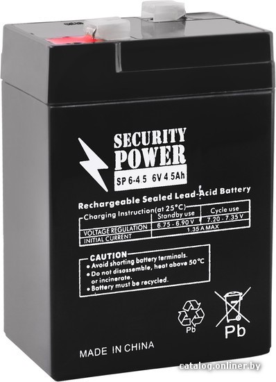 Аккумулятор для ИБП Security Power SP 6-4,5 F1 (6В/4.5 А·ч) - фото1